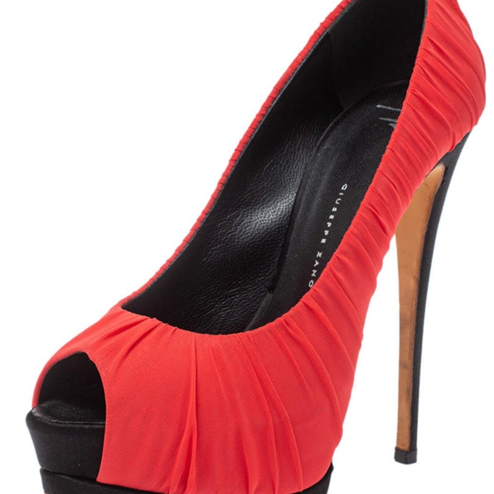 Giuseppe zanotti Red silk Peep-Toe Stilettos